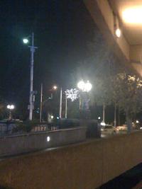 Fireworks, sorta kinda. Behind the trees