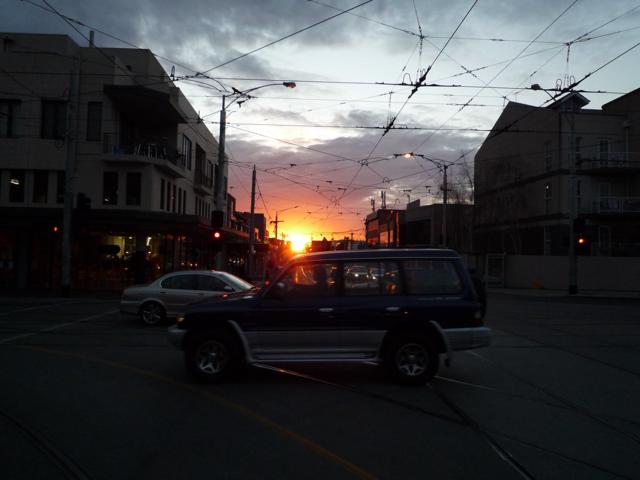 Hawthorn and Balaclava Roads at Sunset