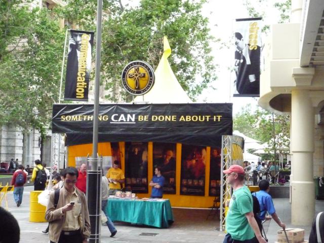 Scientology pavilion in the mall